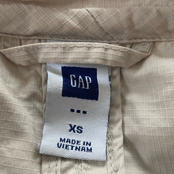 GAP Utility Jacket Light Tan Hood Long Sleeve With Buttons Pockets Size XS - Picture 3 of 12